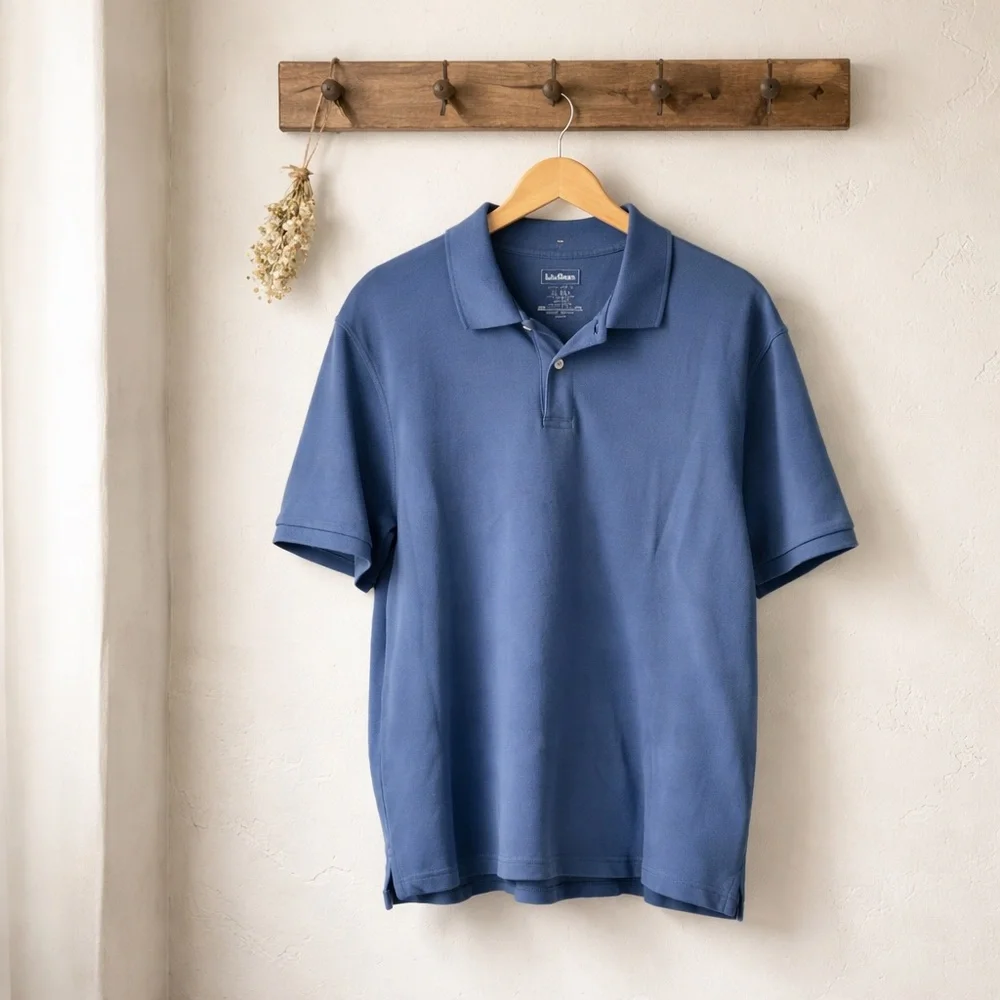 L.L.Bean Men’s XL Tall Polo Shirt Navy Short Sleeve‎ Classic Fit Cotton Preppy